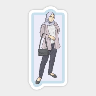 Girl In Lavender Outfit Sticker